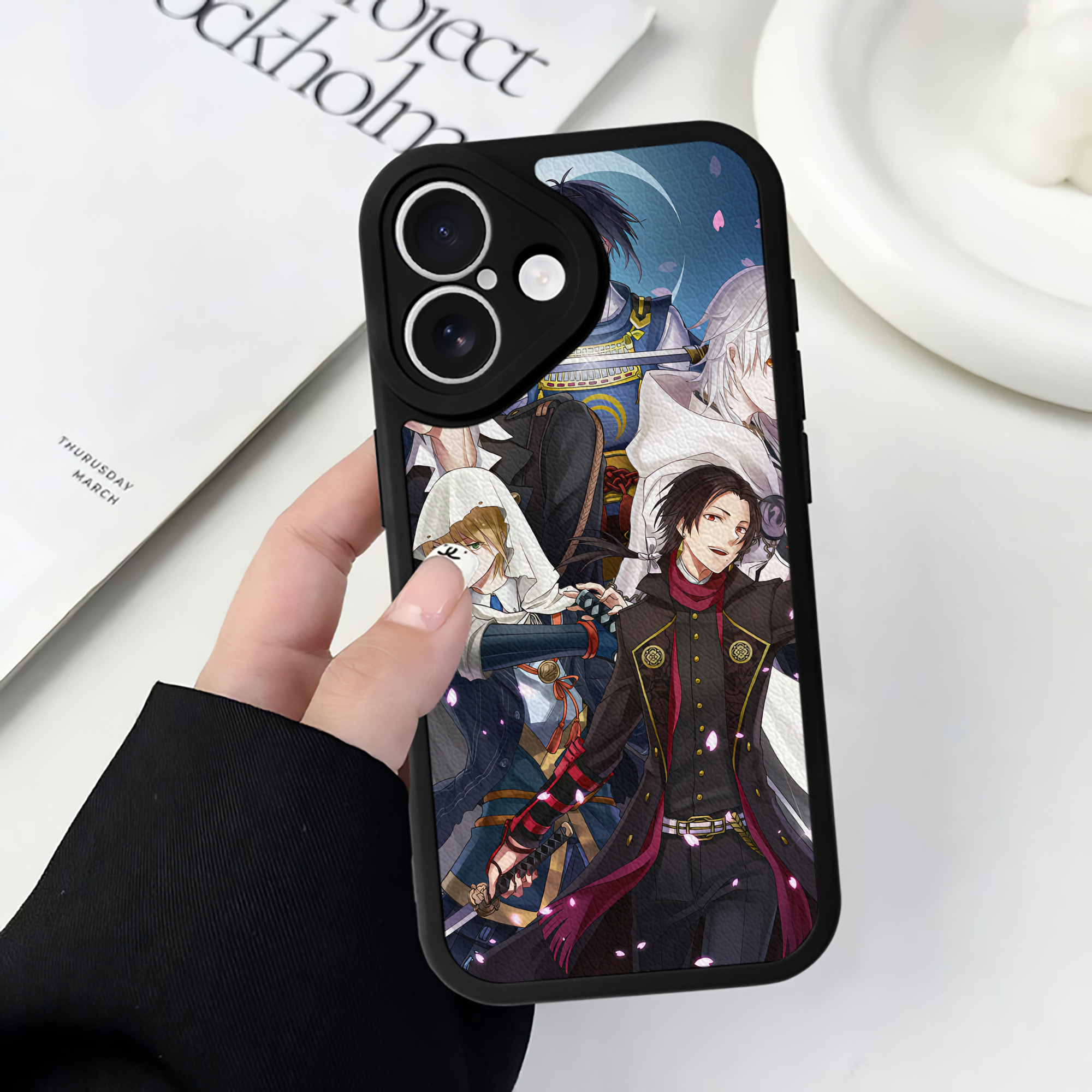 （画像用） 刀剣乱舞 Touken Ranbu 【iPhone 16シリーズ対応】シリコンスマホケース（レザー調） 材質：シリコン